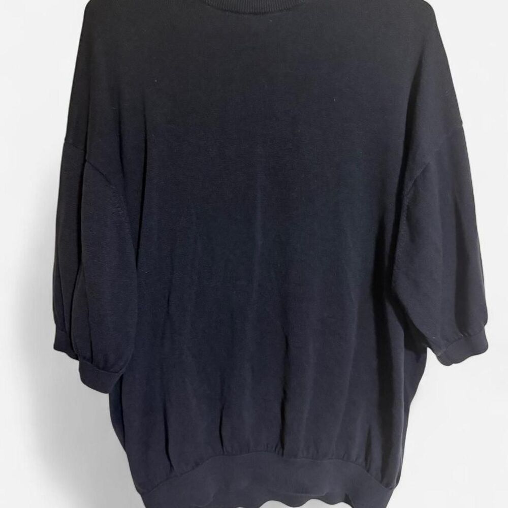 Baracuta Men's XXL Black Silk Blend Sleeve Knit Sweater
